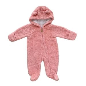 Baby Girl Carter's Cozy Hooded Sherpa Bunting Pram Winter Fall Outerwear Size 3M
